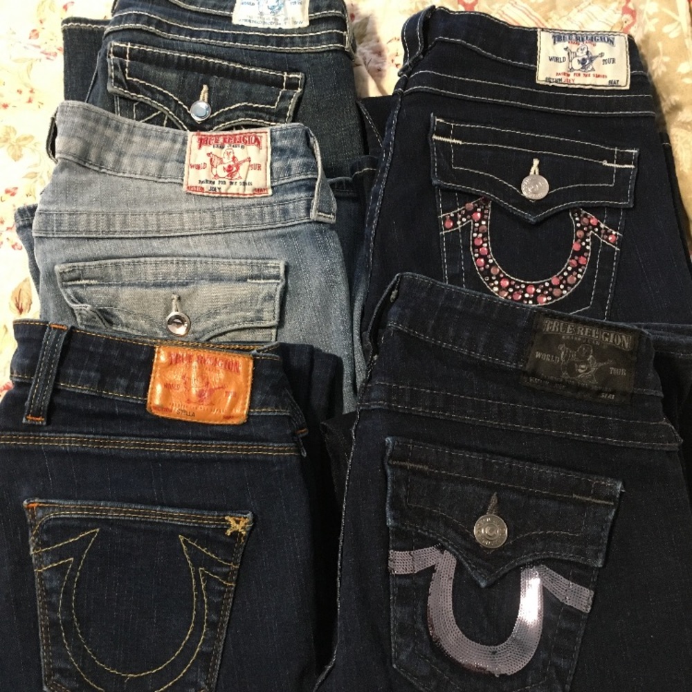 5 pairs true religion size 28